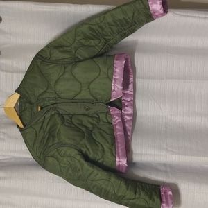 Olive green quilted puffer Jacket